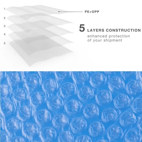 11”x9.29”Bright Blue Bubble Mailers 10for$10SturdyWater Resistant Free Stickers - Picture 9 of 11